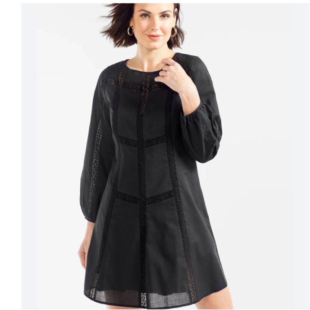New outerknown Elliott black long sleeve dress small